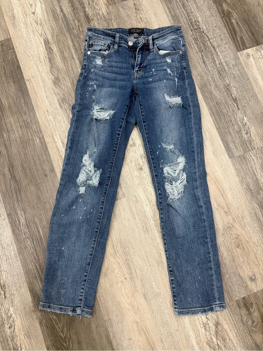 Distressed Mid-Blue Women’s Jeans - Classic Slim fit Judy Blue’s